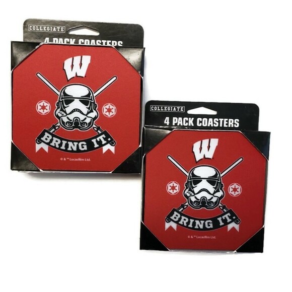 Boelter Brands Other - Storm Trooper Coasters Wisconsin Badgers Lot of 2 Packs Parties Tailgating Dorms